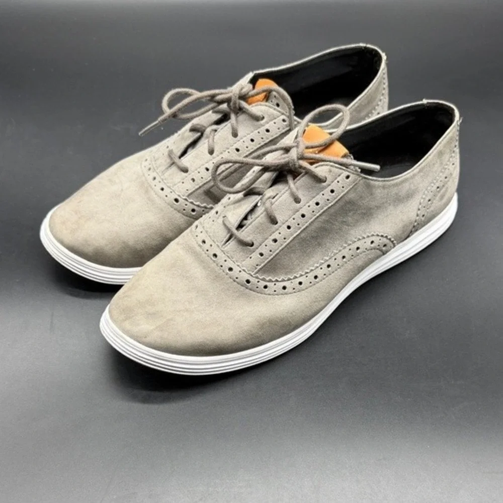 Cole Haan Zerogrand Wingtip Oxford Grey Suede Sneakers W06113 Womens‎ 8.5 B